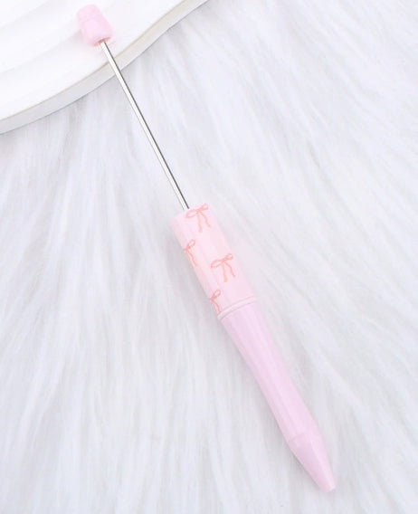 Wholesale DIY Pink Bow Pattern Printed Beaded Pen